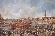 Francesco Guardi Departure of Bucentaure towards the Lido of Venice on Ascension Day Germany oil painting artist
